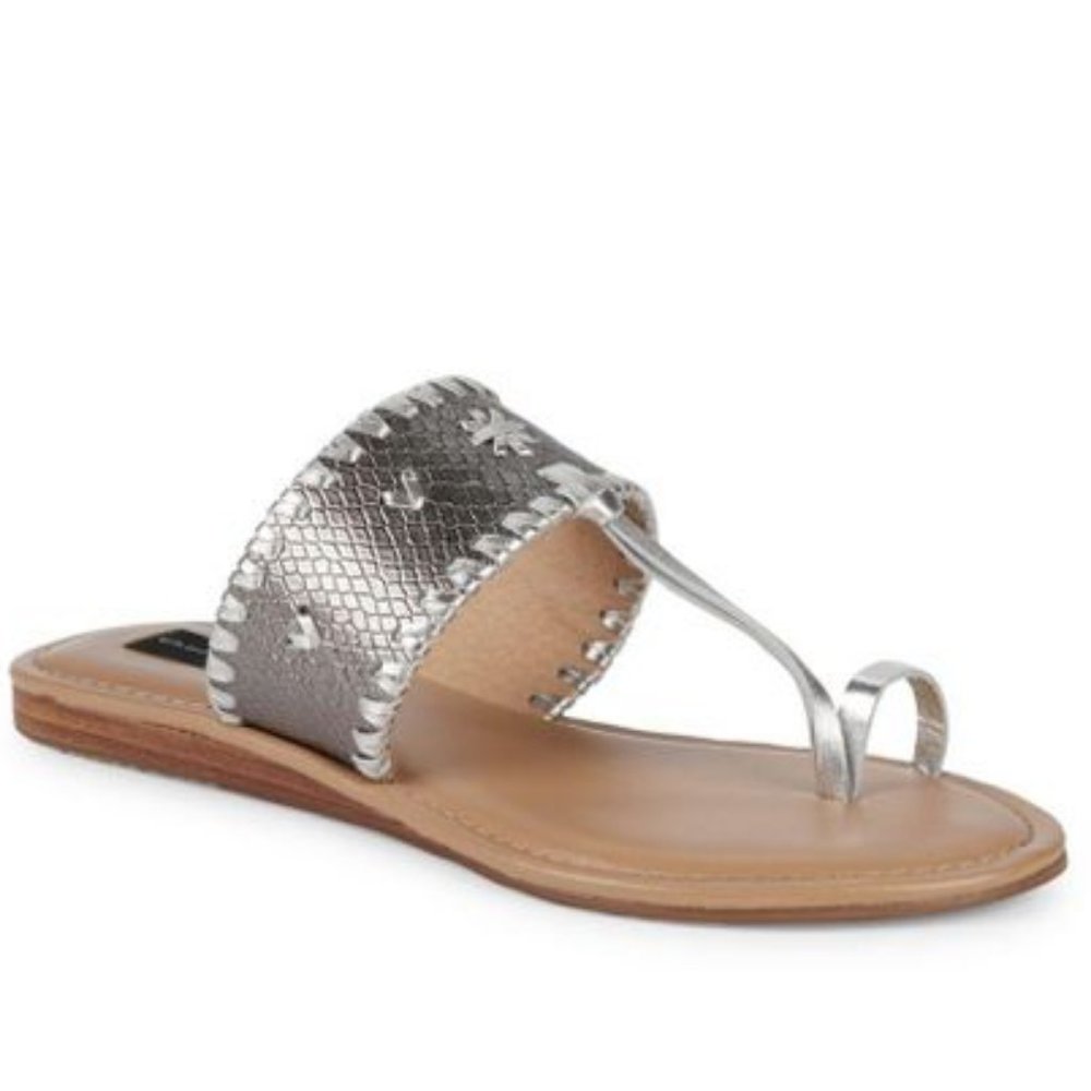 STEVEN by Steve Madden Silver Slide Flat Sandals